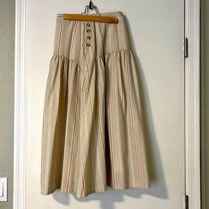 Anthropologie cream & beige stripe Western-style long skirt